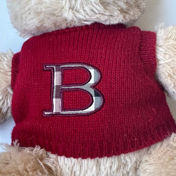Rare Burberry Fragrance Teddy Bear Plush Iconic Nova Check Plaid B Sweater - Picture 2 of 9